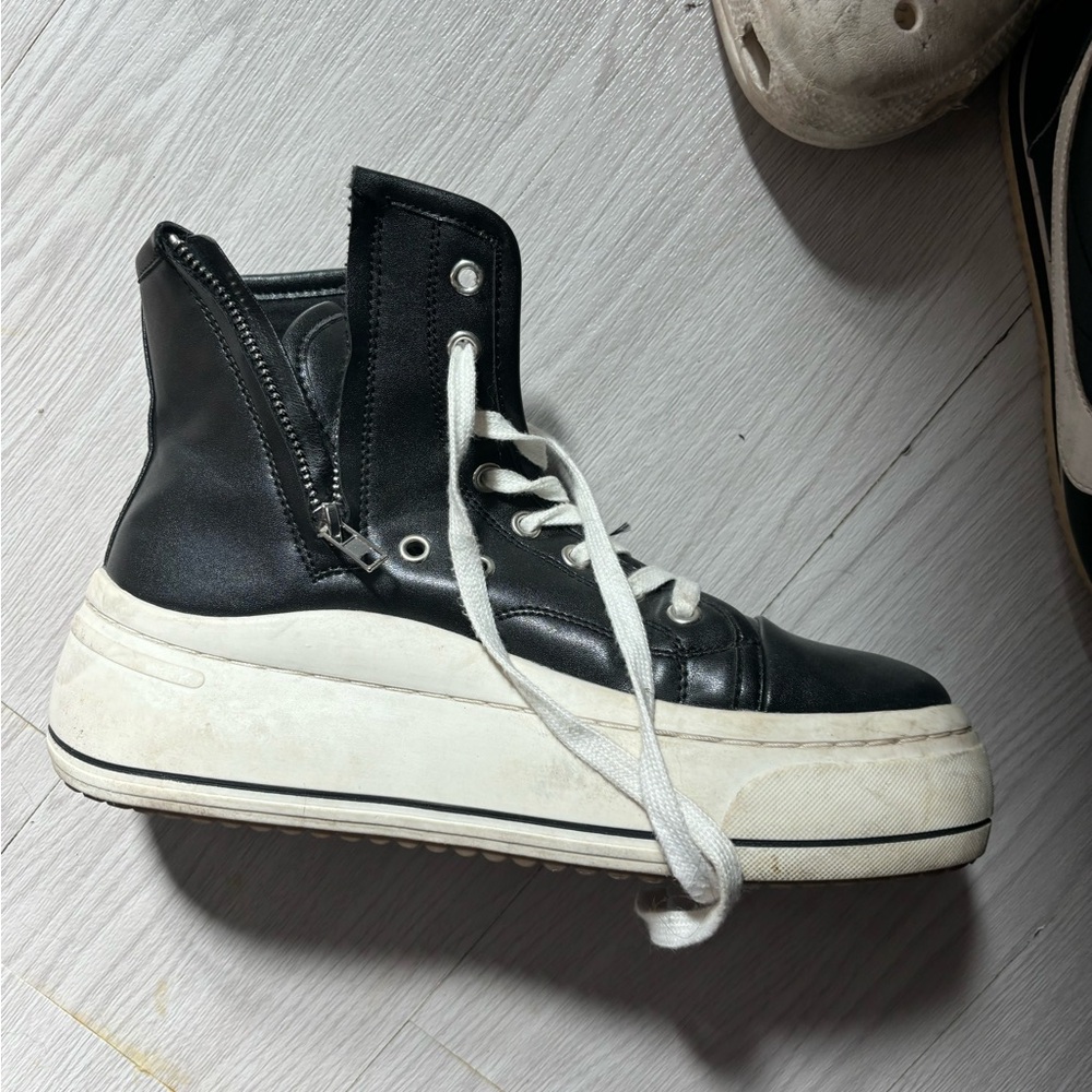Platform Black High-Top Women's Sneakers